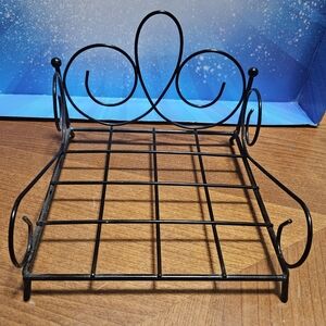 Vintage Black Wire Kitchen Flat Napkin Holder